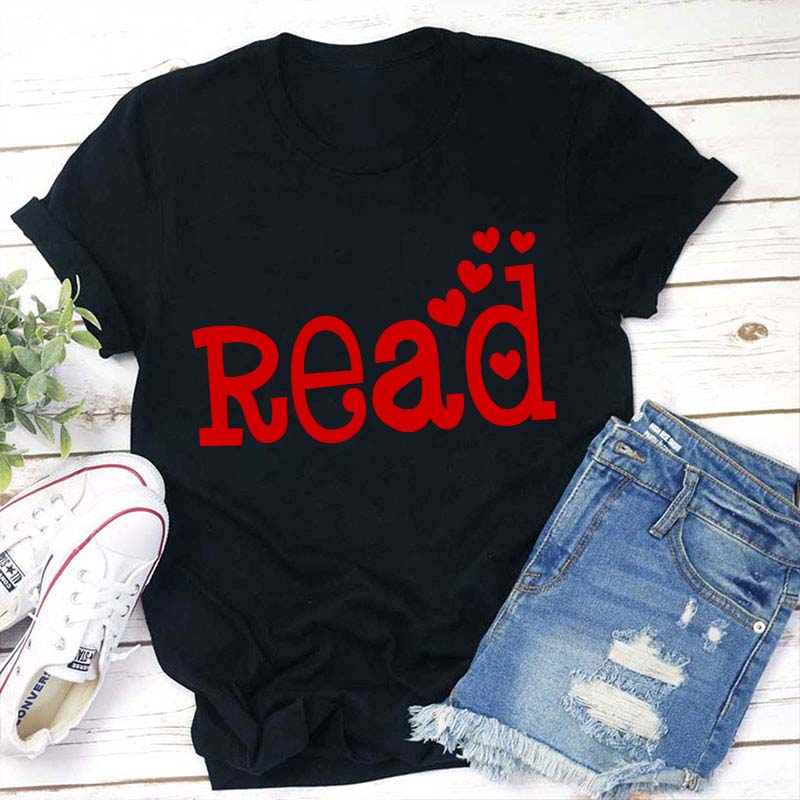 Read Shirt with Heart Design - Book Lover Tee for Readers