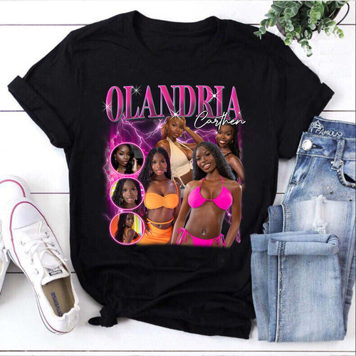 Olandria Carthen Custom Photo Collage T-Shirt - Personalized Graphic Tee