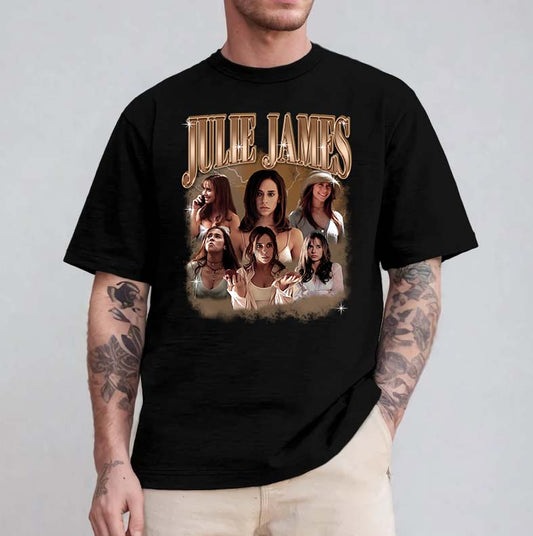 Julie James Vintage Style Graphic T-Shirt with Multiple Portraits