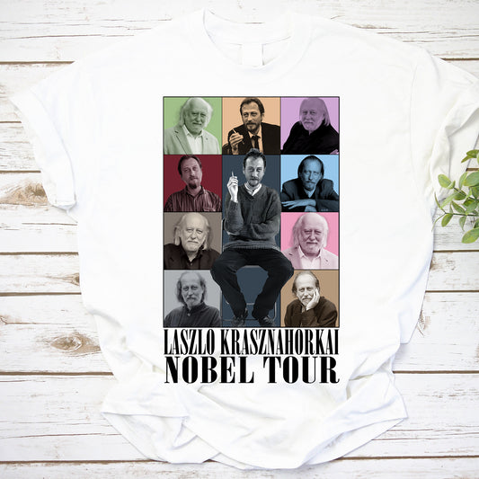 Laszlo Krasznahorkai Nobel Tour T-Shirt | Literary Icon Graphic Tee