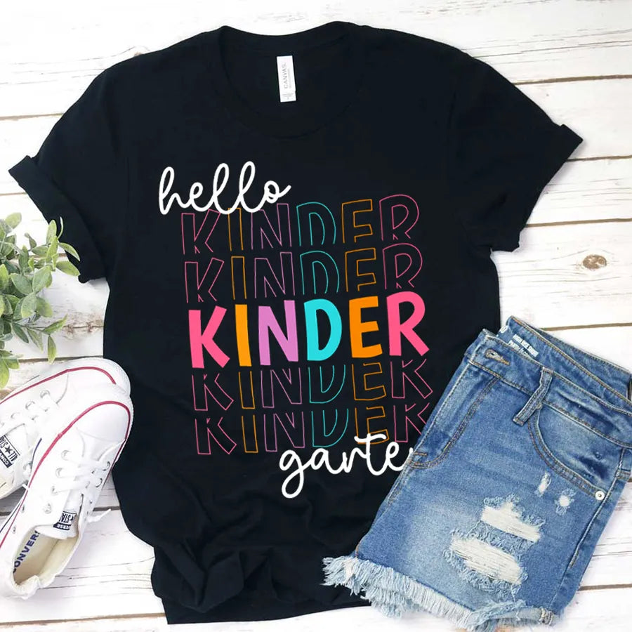 Hello Kindergarten Back to School T-Shirt for Kids