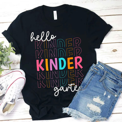 Hello Kindergarten Back to School T-Shirt for Kids