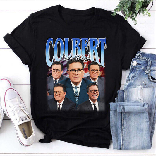 Colbert We Trust Shirt - Stephen Colbert Face Collage Tee