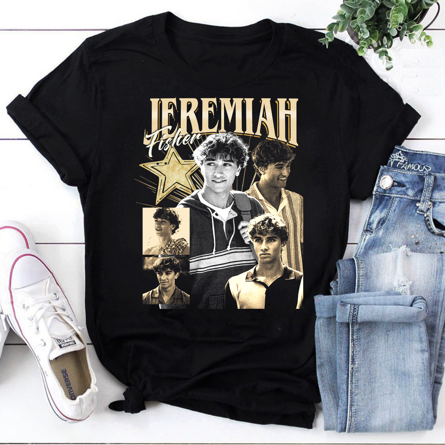 Jeremiah Fisher Teen Boy Graphic T-Shirt - Striped Hoodie and Vintage Style Photos