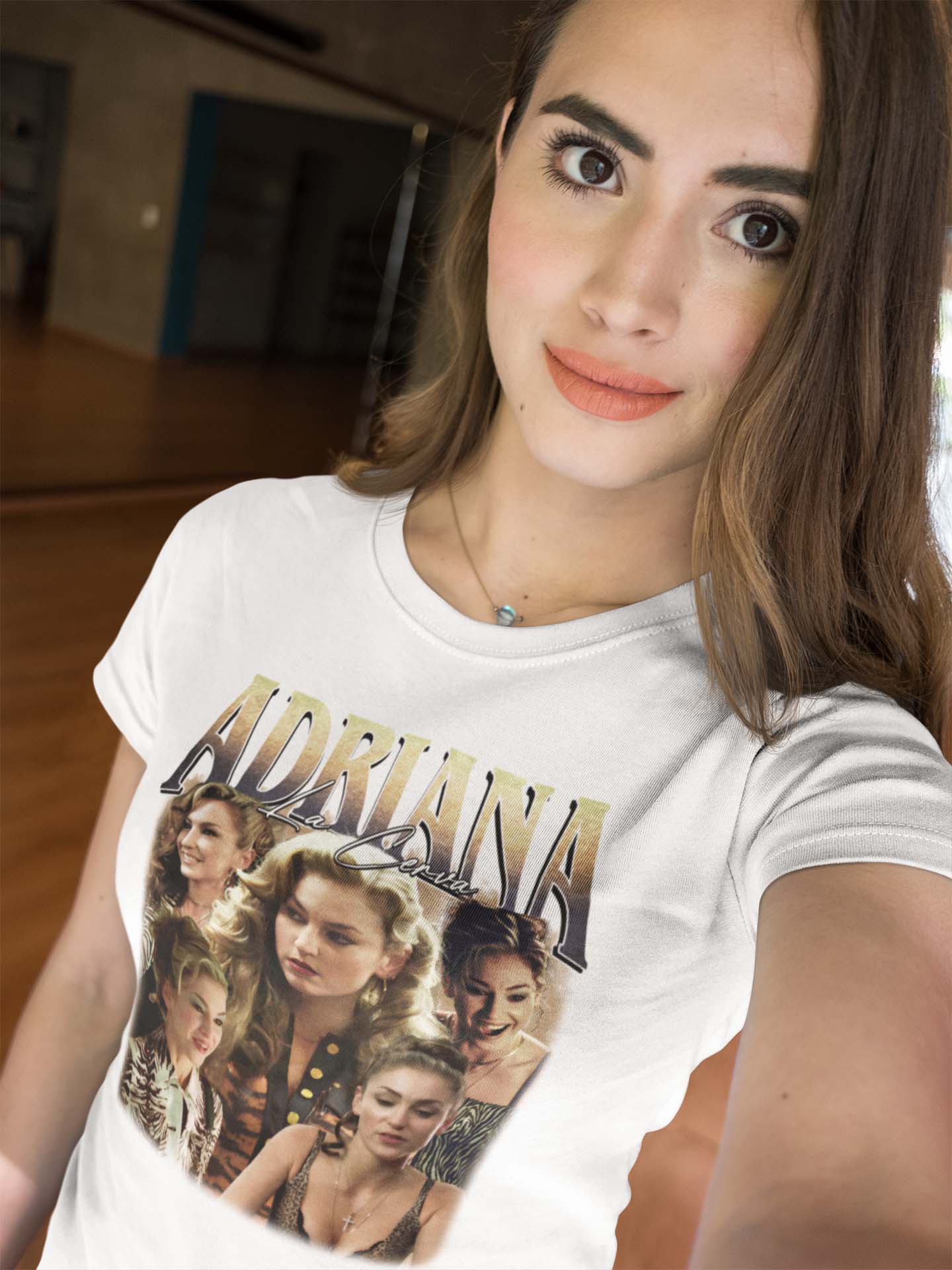 Adriana La Reina Vintage Style T-Shirt Collage Graphic Tee