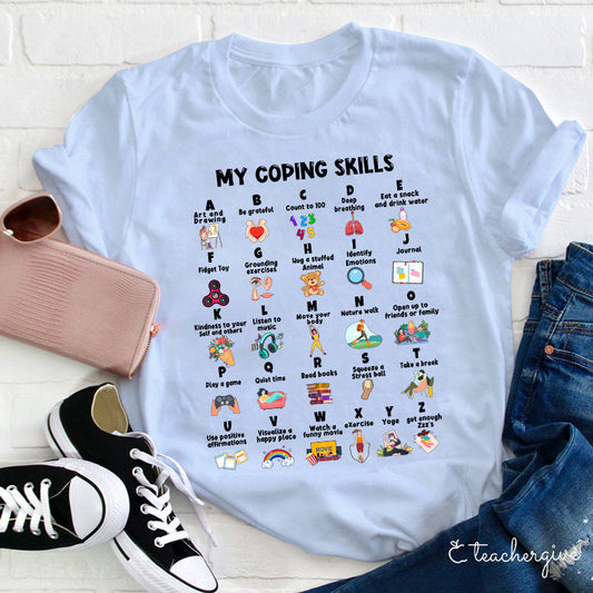 My Coping Skills ABC T-Shirt - Mental Health Self-Care Alphabet Tee