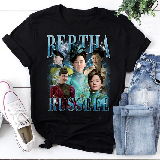 Bertha Russell Vintage Fashion Collage Graphic T-Shirt