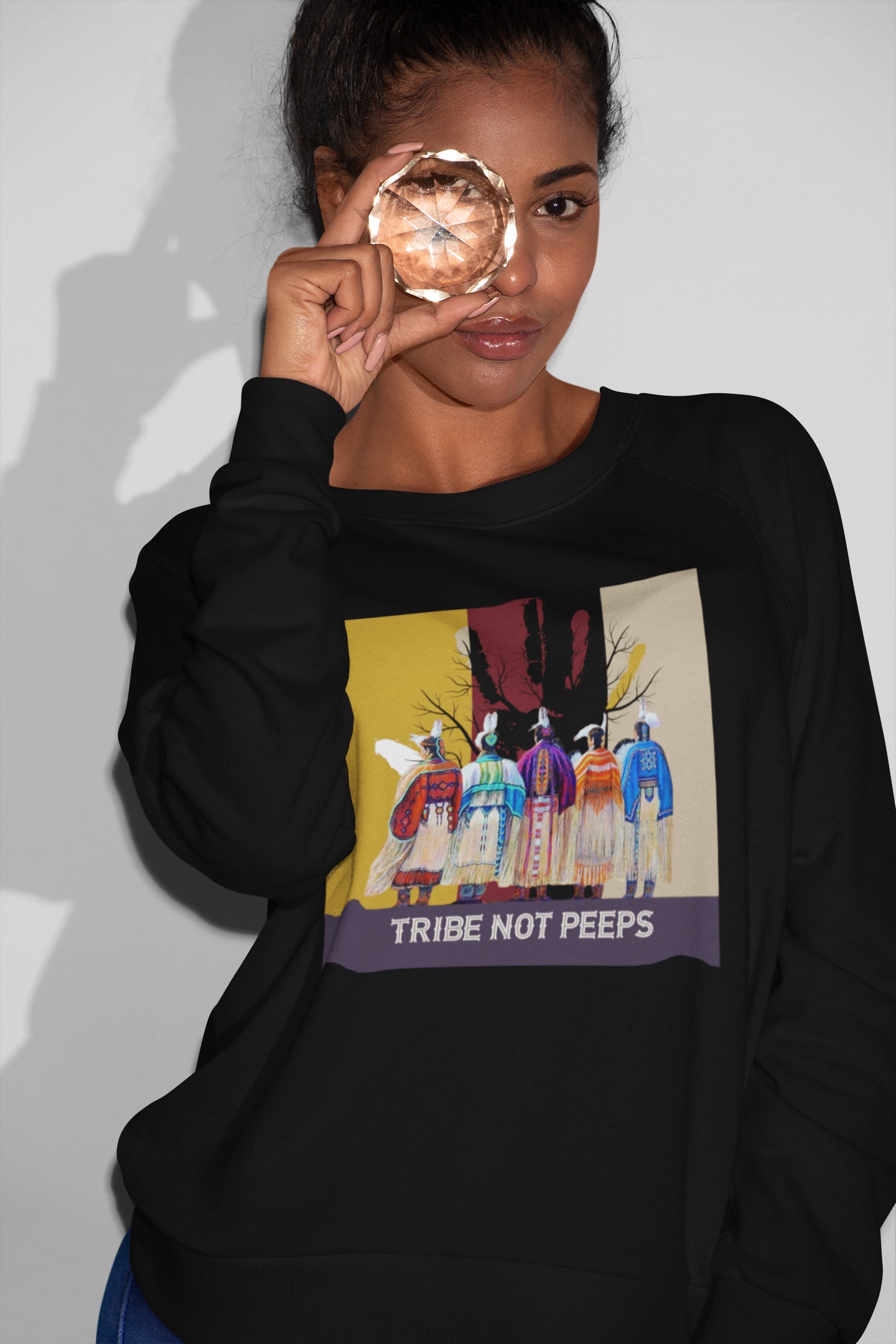 Tribe Not Peeps Native Culture Graphic Sweatshirt