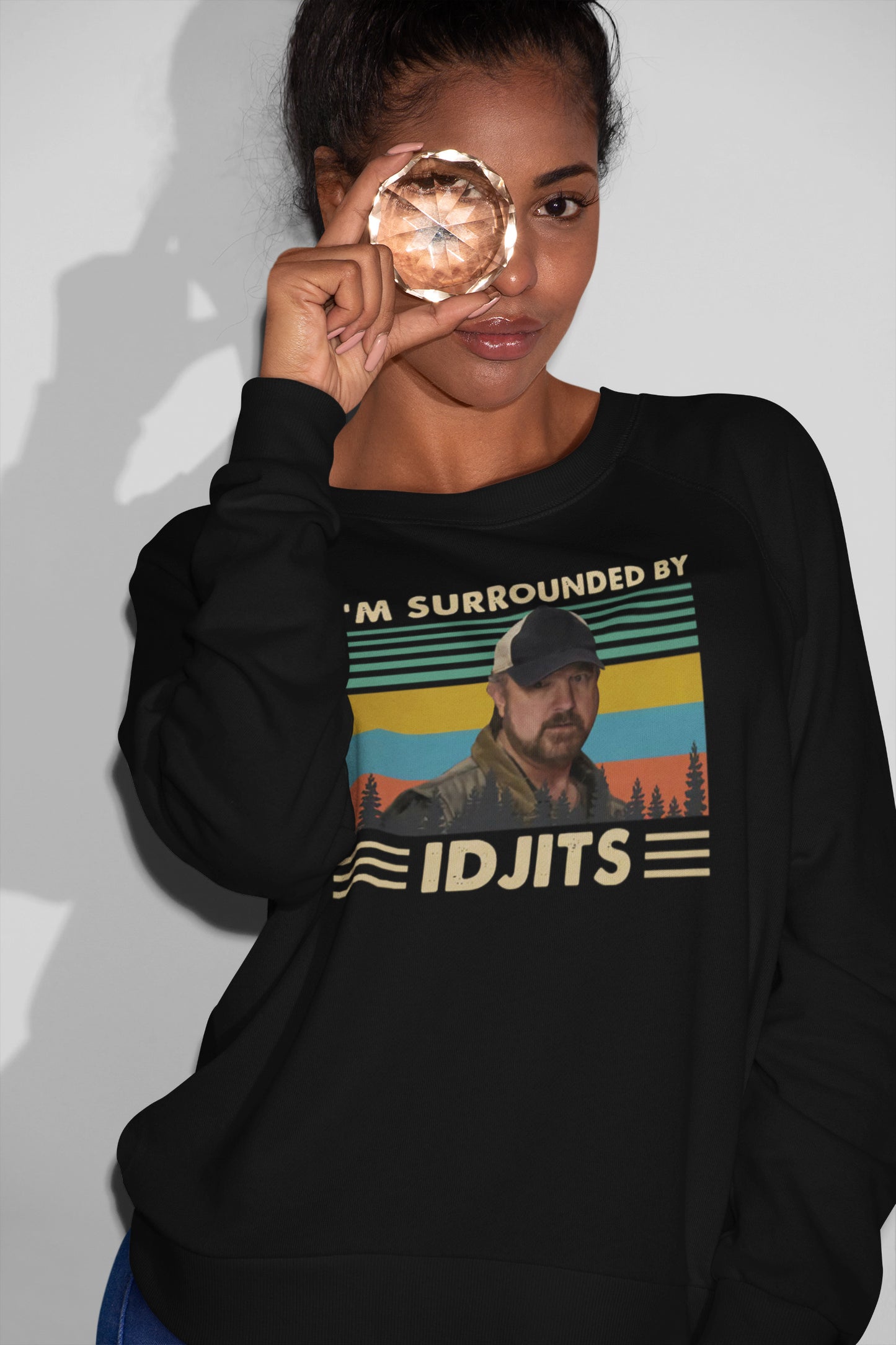 I'm Surrounded By Idjits Funny Retro Supernatural Sweatshirt