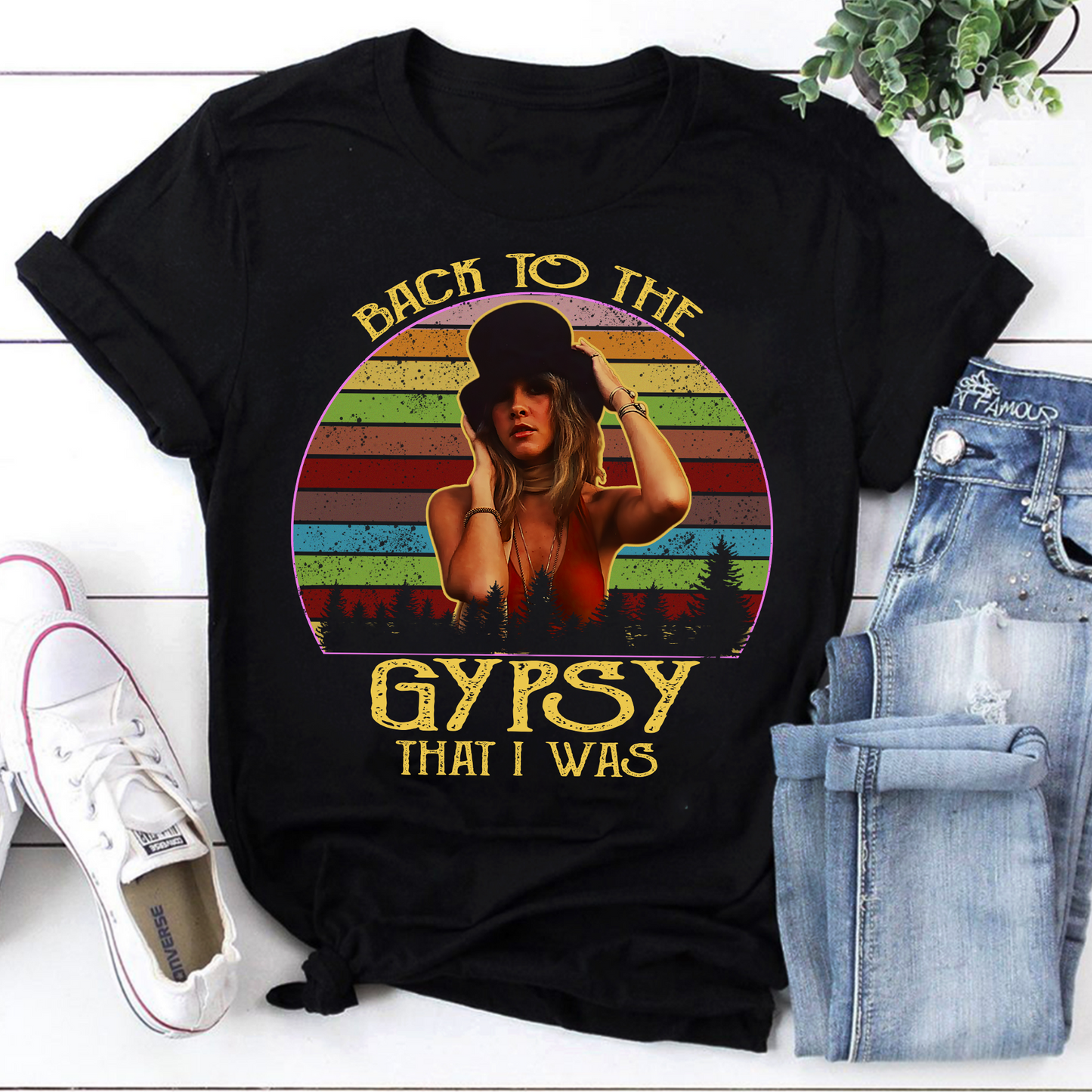 Back To The Gypsy That I Was Retro Vintage Boho T-Shirt