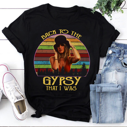 Back To The Gypsy That I Was Retro Vintage Boho T-Shirt