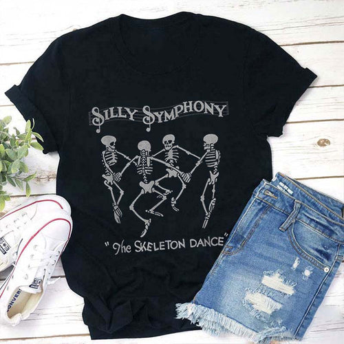 Silly Symphony The Skeleton Dance Vintage Skeleton Halloween Tee