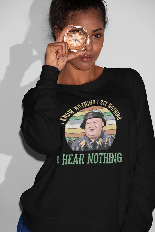 I Know Nothing I See Nothing I Hear Nothing Vintage Military Sweatshirt