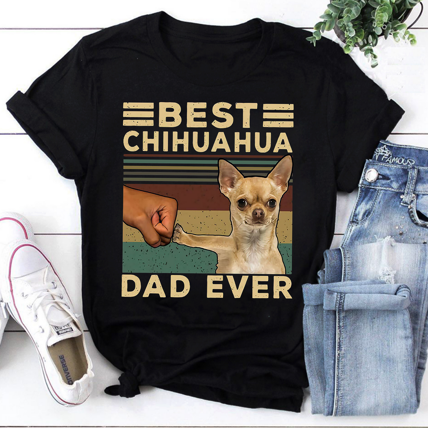 Best Chihuahua Dad Ever T-Shirt - Funny Dog Dad Gift Tee