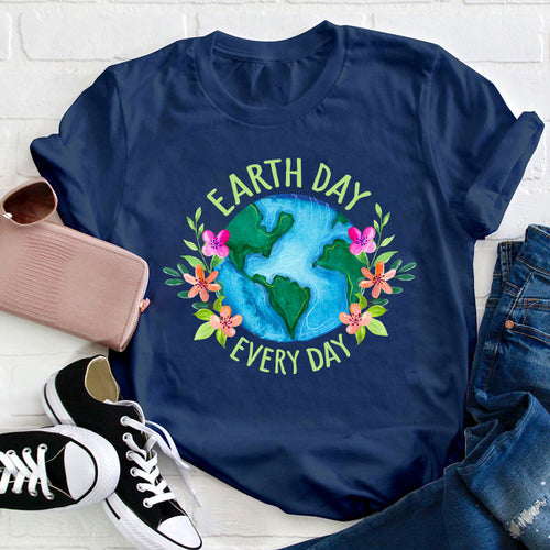 Earth Day Every Day T-Shirt - Eco Friendly Nature Graphic Tee