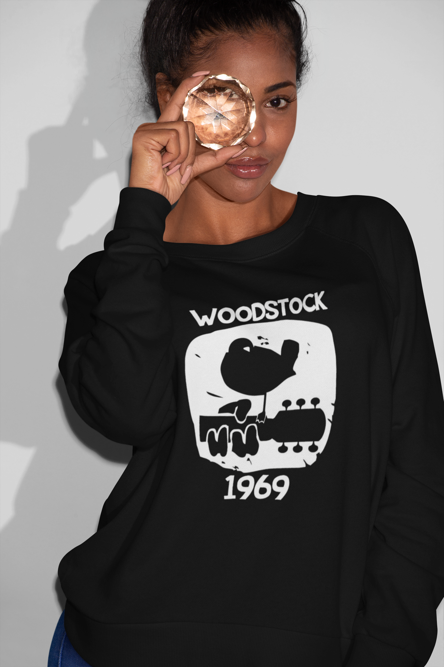 Vintage Woodstock 1969 Graphic Sweatshirt Black Unisex