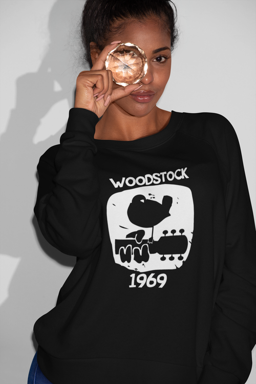 Vintage Woodstock 1969 Graphic Sweatshirt Black Unisex