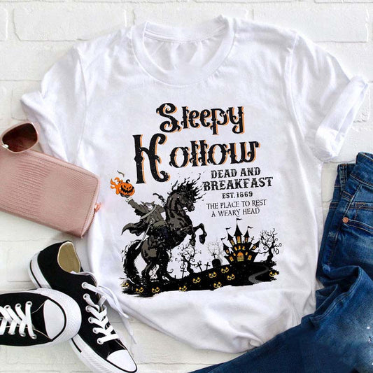Sleepy Hollow Dead and Breakfast Horror Graphic Tee