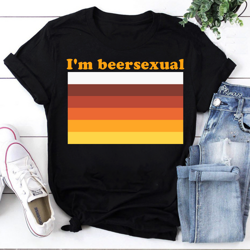 I'm Beersexual Pride Flag T-Shirt Funny Vintage Beer Lover Tee