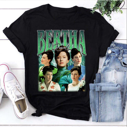 Bertha Russell Collage T-Shirt Vintage Style TV Series Tribute Tee