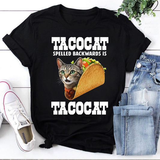 Tacocat Funny Cat Taco Shirt - Palindrome Cat Lover Tee