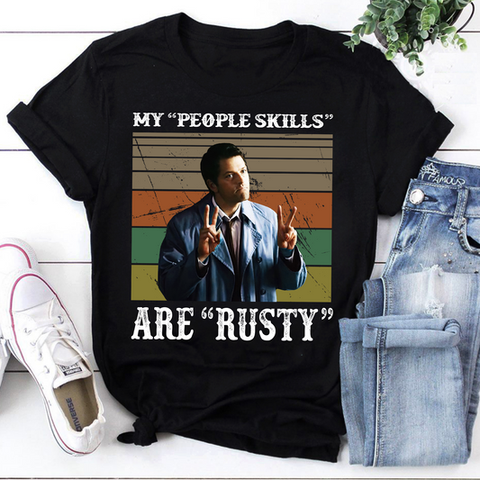 Humorous My 'People Skills' Are 'Rusty' Casanova Black T-Shirt