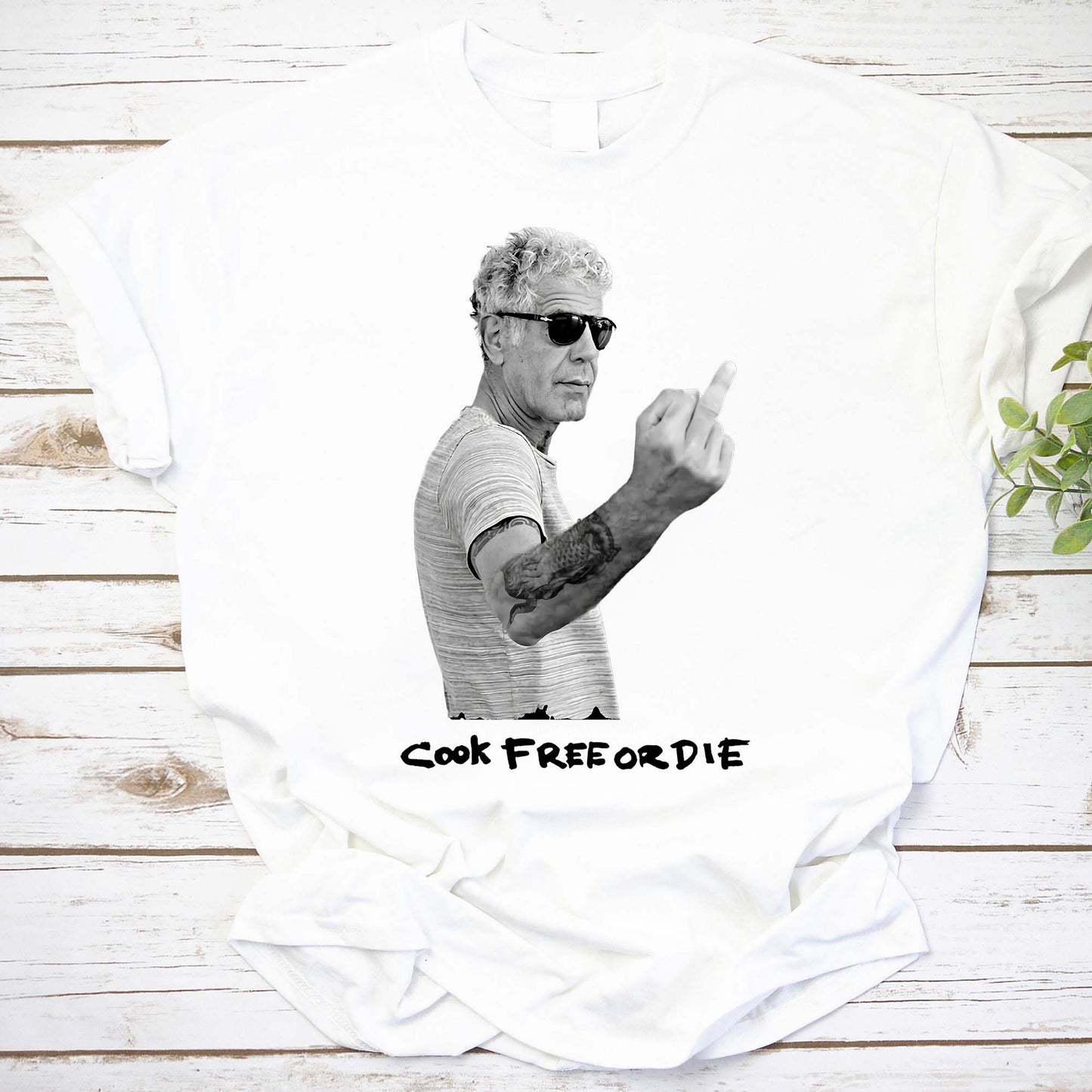 Chef Anthony Bourdain Cook Free Or Die T-Shirt - Edgy Culinary Graphic Tee