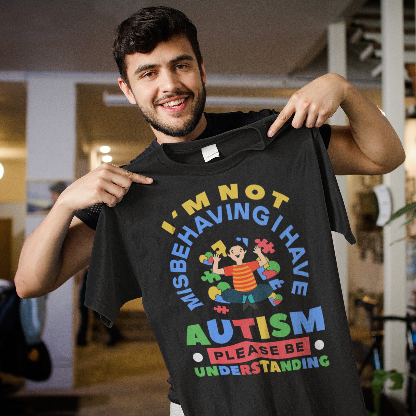 Autism Awareness T-Shirt - I'm Not Misbehaving Please Be Understanding Tee