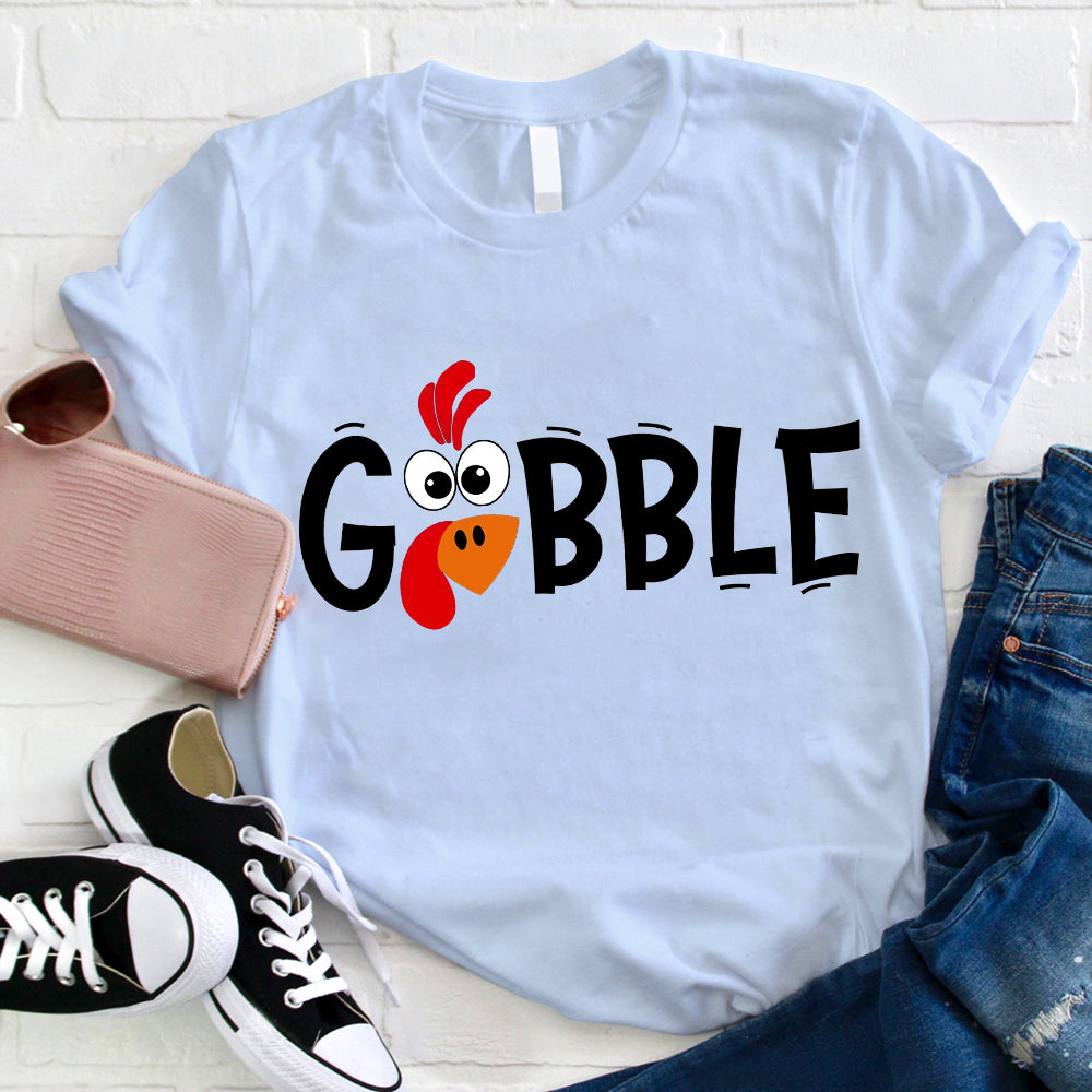 Funny Gobble Turkey Graphic Tee for Thanksgiving