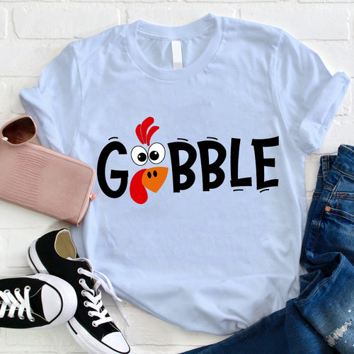 Funny Gobble Turkey Graphic Tee for Thanksgiving
