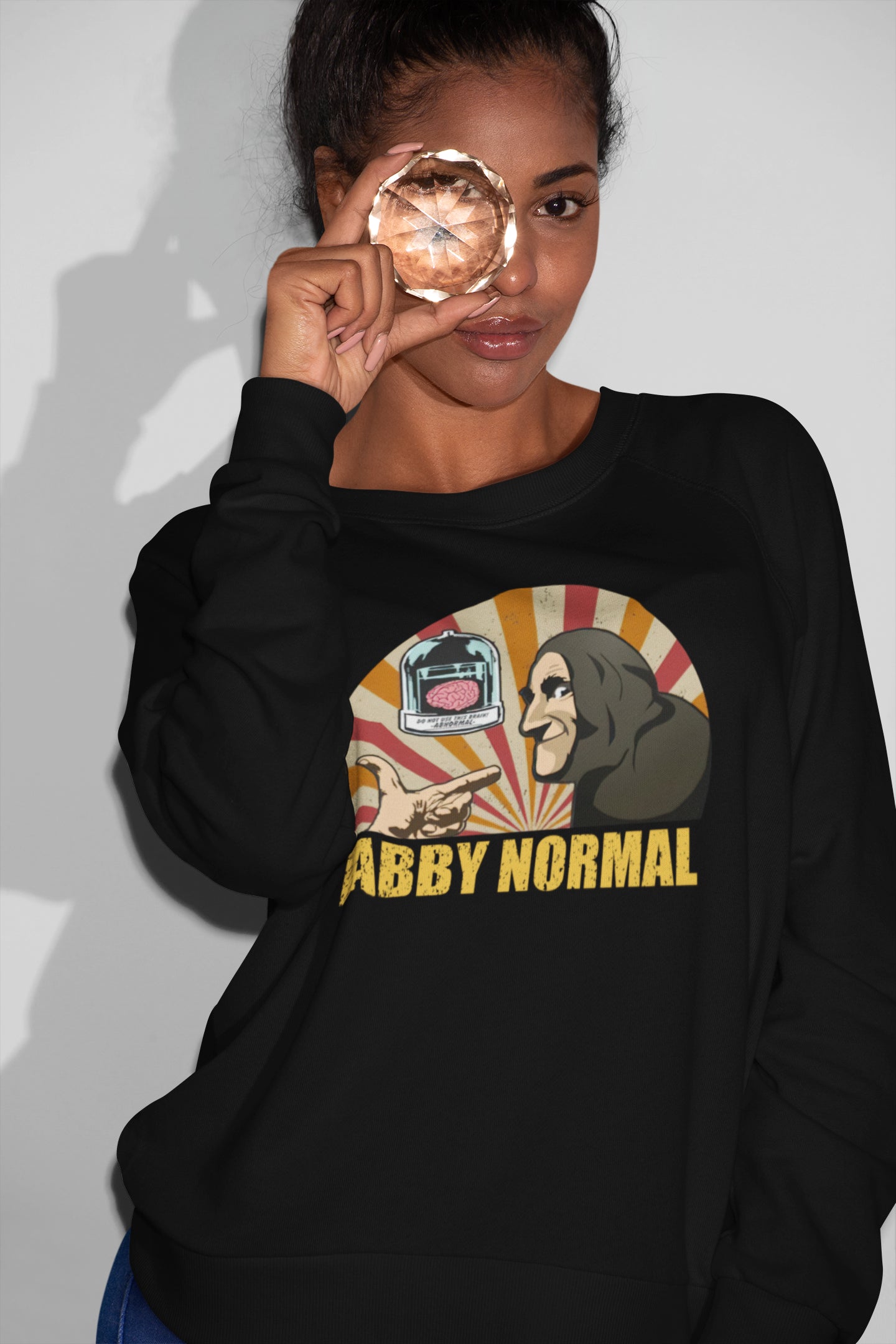 Abby Normal Funny Retro Horror T-Shirt with Brain Jar Graphic