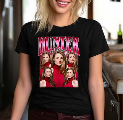 Hunter Schafer Graphic Tee - Iconic Red Dress Portraits Fashion Shirt