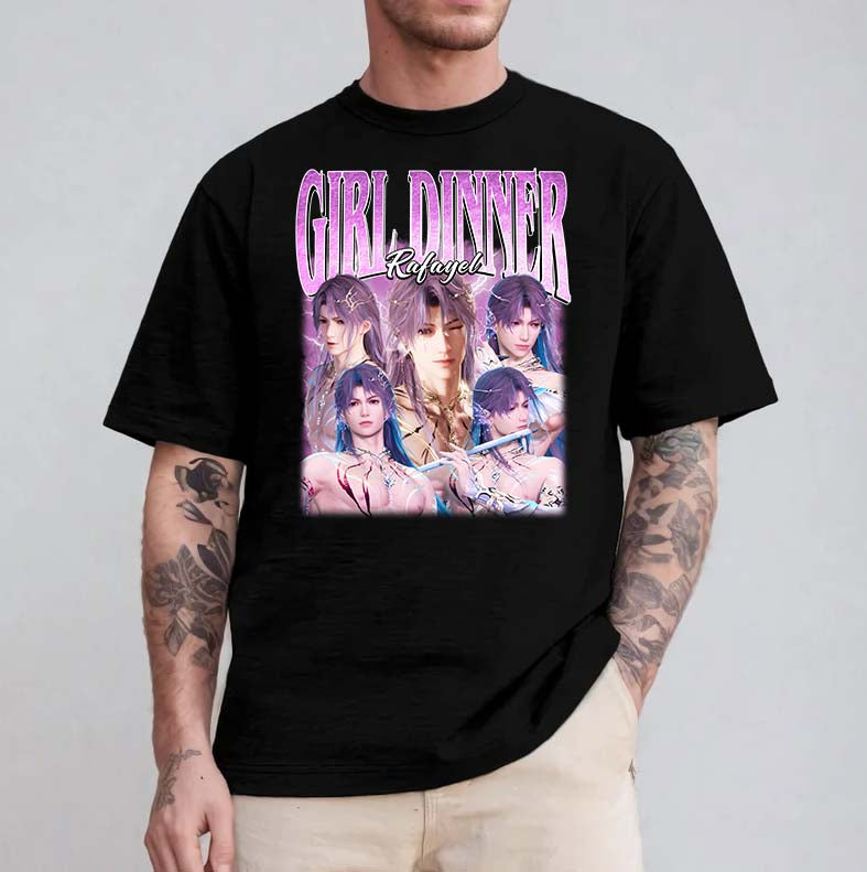 Girl Dinner Rafayel Graphic T-Shirt - Anime Style Character Art Tee