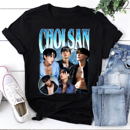 Choi San Kpop Star Graphic Tee | Trendy Fan Shirt with Lightning Design