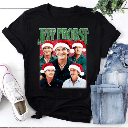 Jeff Probst Christmas T-Shirt Holiday Santa Hat Design