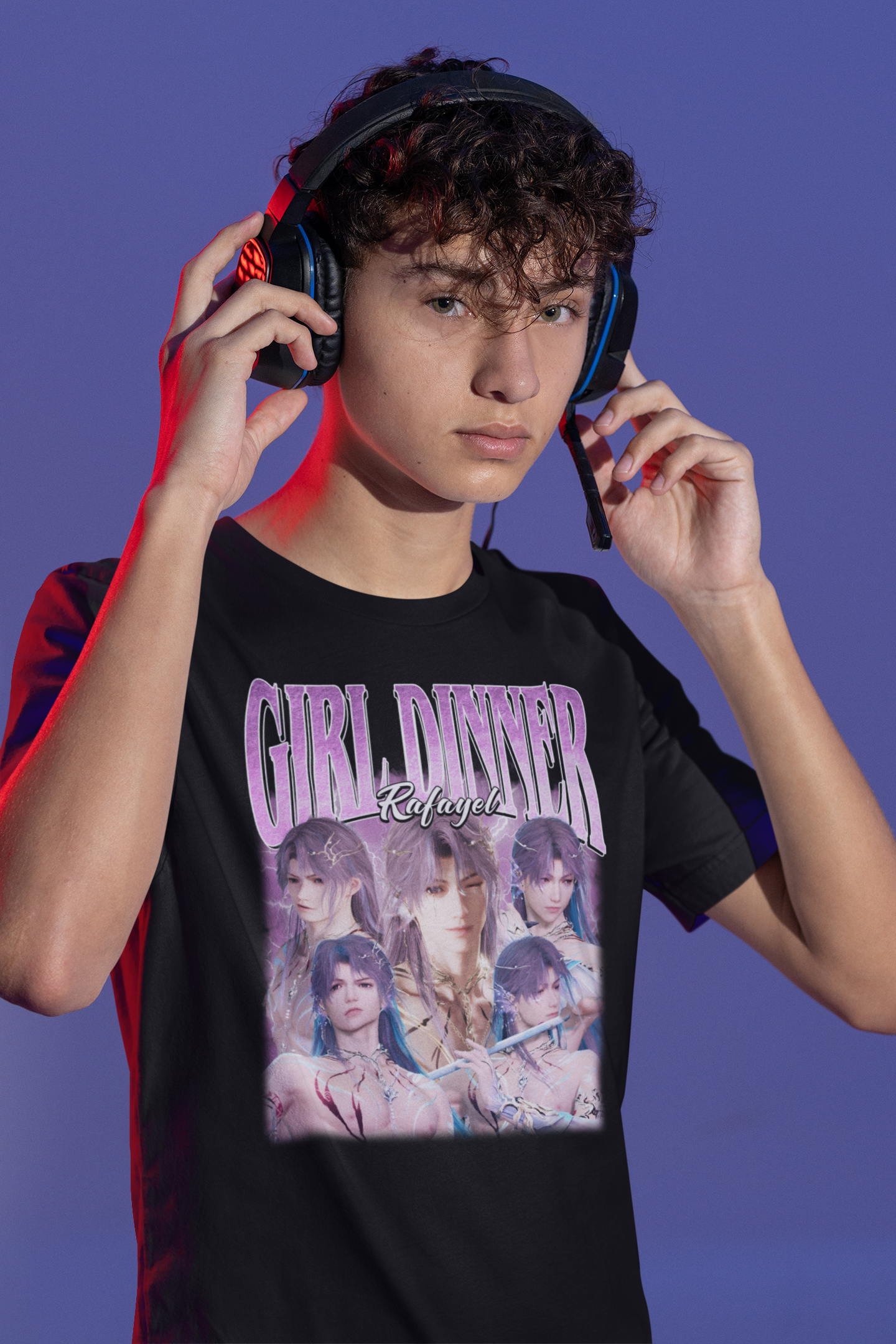 Girl Dinner Rafayel Shirt Anime Graphic Tee Black