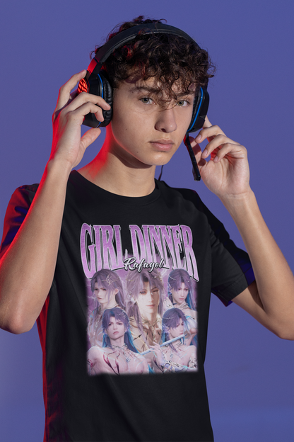 Girl Dinner Rafayel Shirt Anime Graphic Tee Black