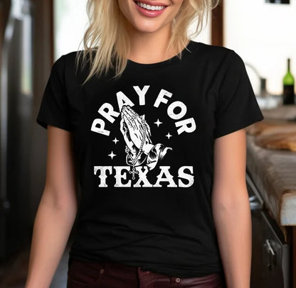 Pray for Texas T-Shirt - Faith, Prayer, and Rescue Design, Men’s Cotton Tee for Blessings and Support