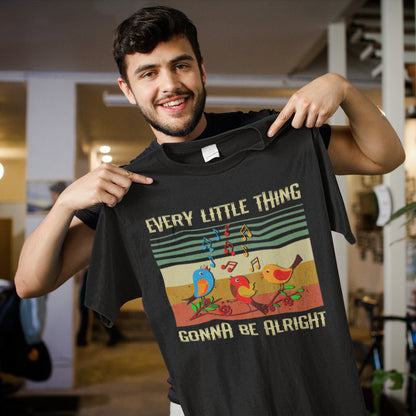 Vintage Style Birds Music Sweatshirt - Every Little Thing Gonna Be Alright Cozy Pullover