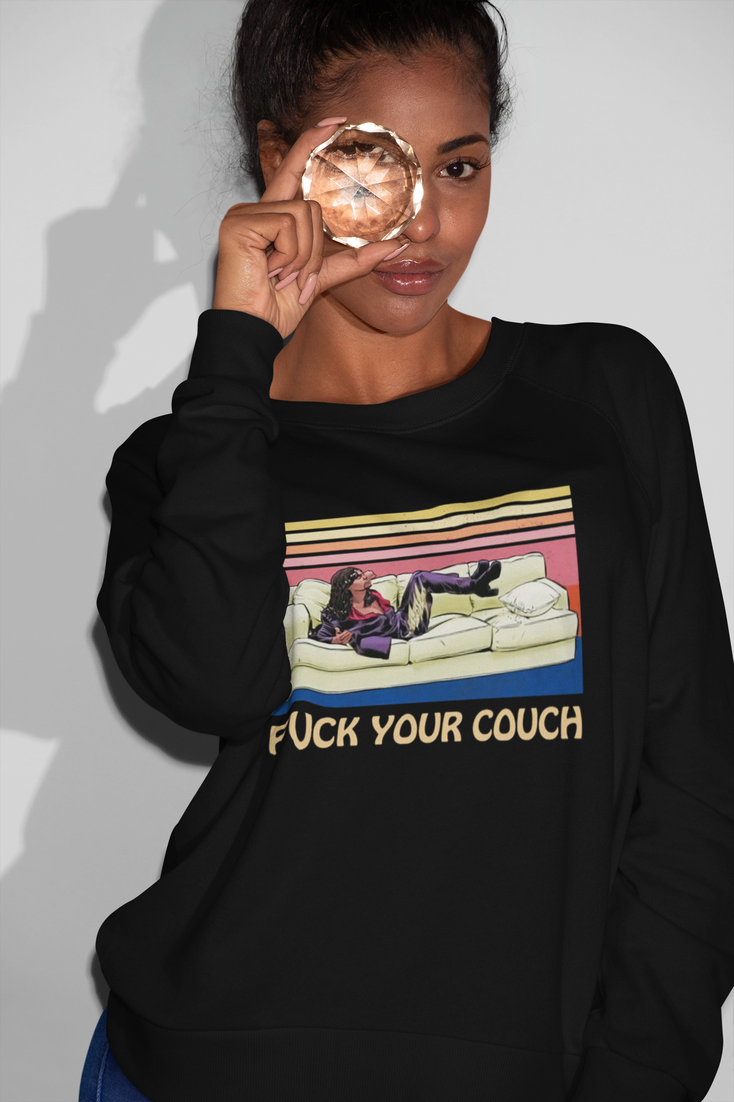 Funny Retro 'Fuck Your Couch' Graphic Tee with Vintage Vibes