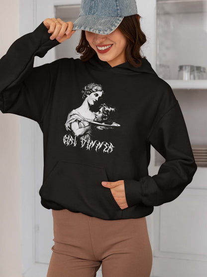 Dark Art Gothic Head on Platter Hoodie - Unique Vintage Horror Graphic Sweatshirt