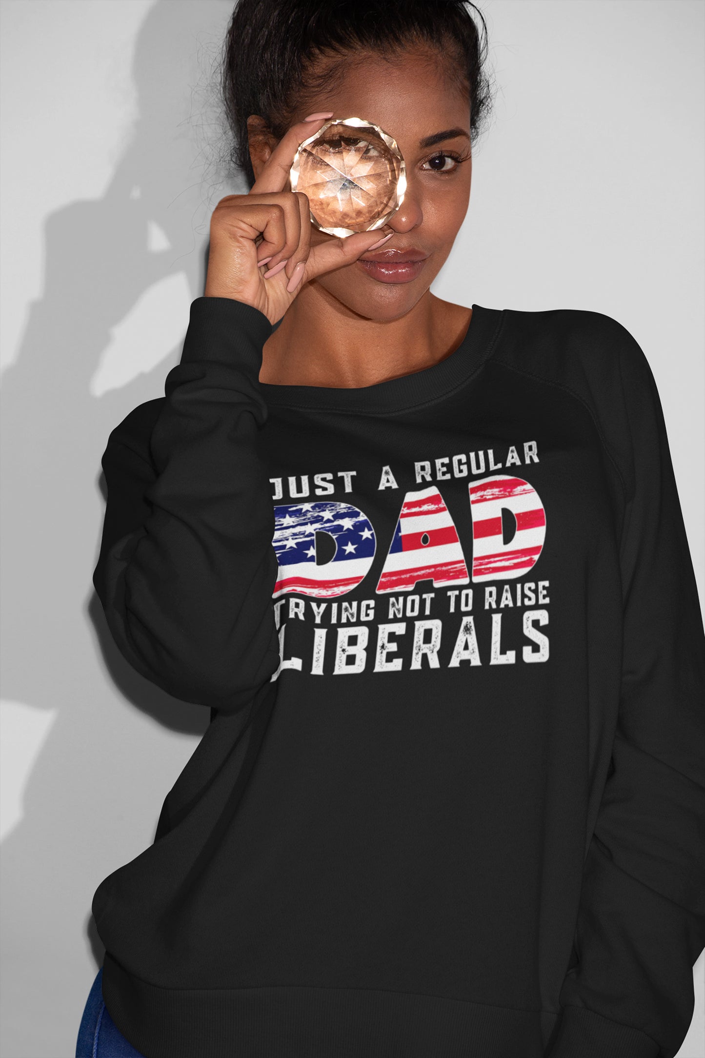 Just A Regular Dad Trying Not To Raise Liberals Patriotic American Flag T-Shirt