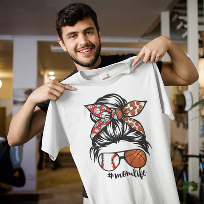 Mom Life Baseball and Basketball Sports Fan Sweatshirt