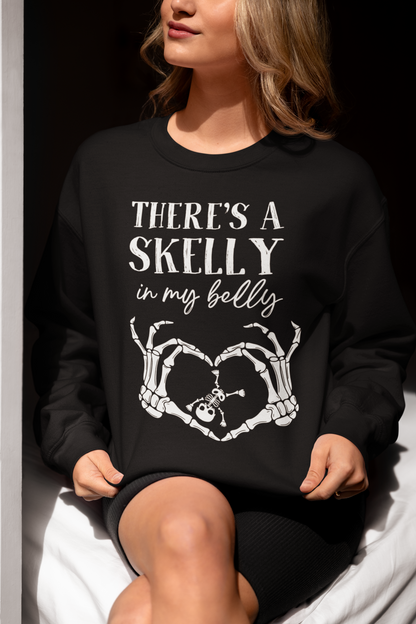 There's A Skelly In My Belly Halloween Pregnancy Shirt