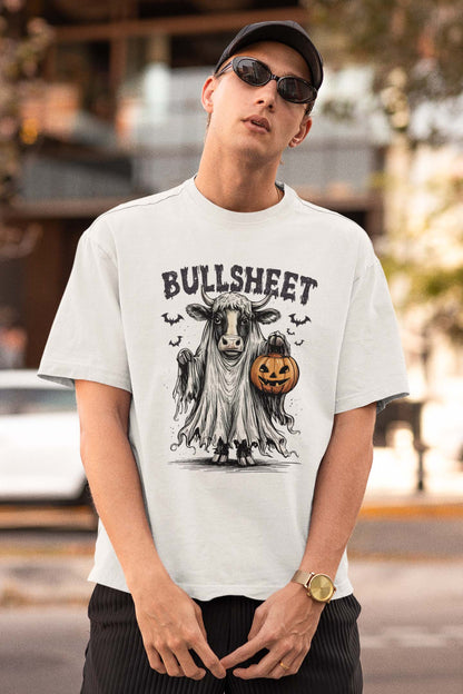 Funny Halloween Cow Ghost Shirt - Bullsheets Pumpkin Costume Tee