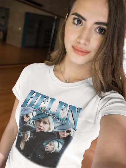 Helen Mirren Vintage Style Graphic T-Shirt - Iconic Actress Tribute Tee