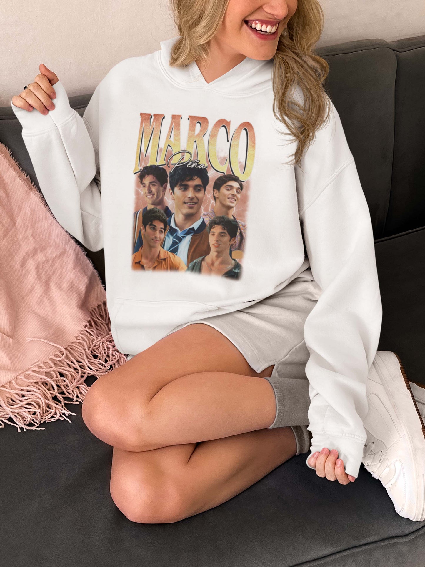 Marco Peña Graphic Hoodie - Stylish TV Show Character Sweatshirt
