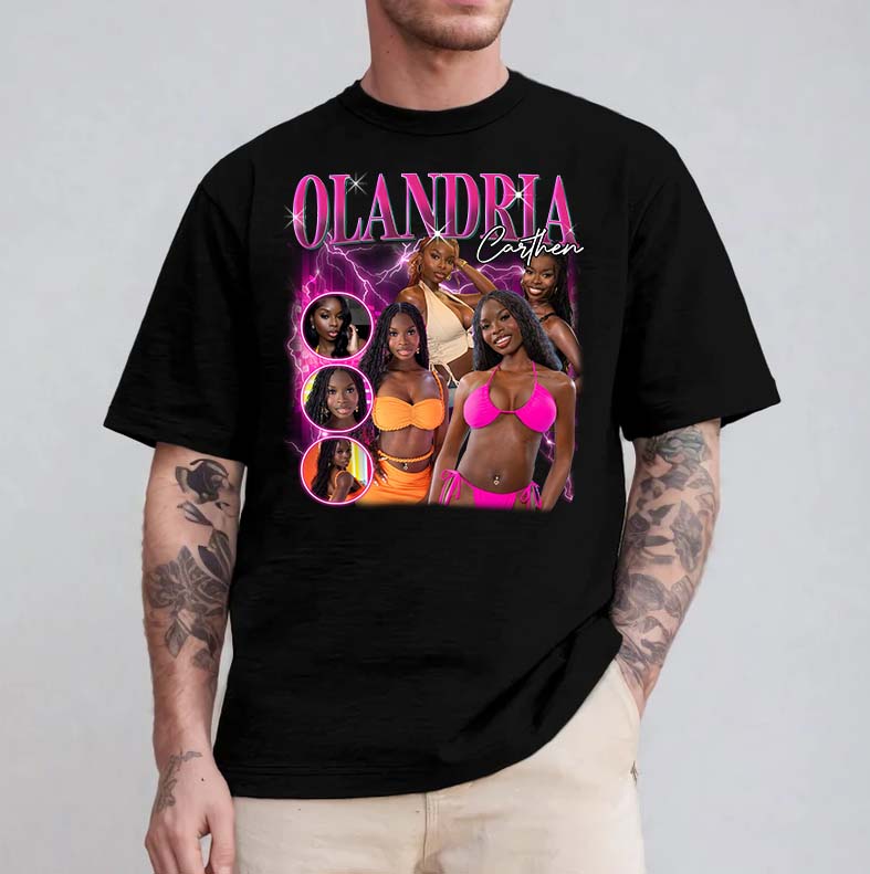 Olandria Carthen Custom Photo Collage T-Shirt - Personalized Graphic Tee