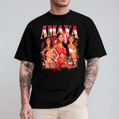 Amaya Personalized Photo Collage T-Shirt - Custom Name Graphic Tee