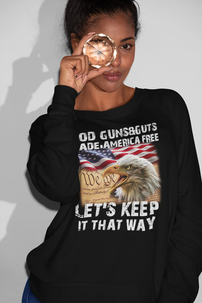 God Guns & Guts Patriotic Eagle T-Shirt - Made America Free Graphic Tee